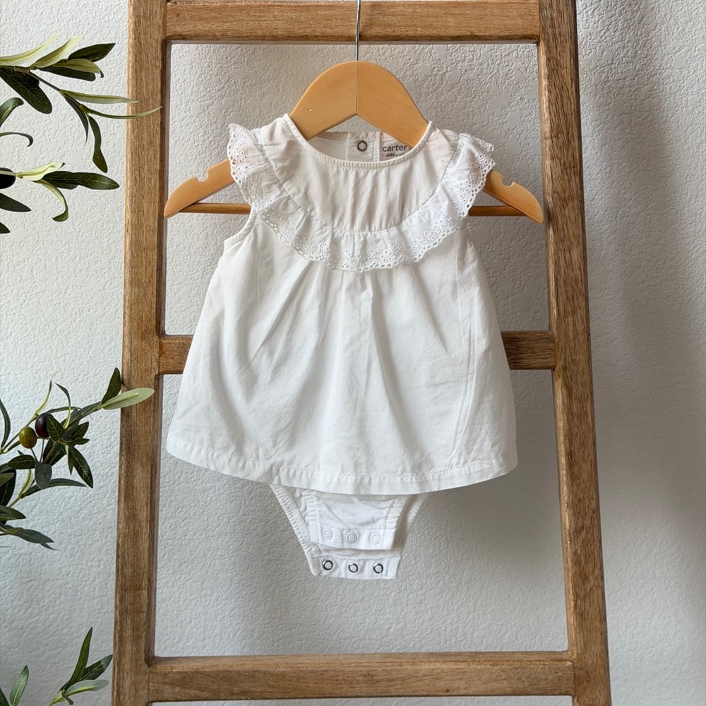Carter's White Lace Trim Bodysuit